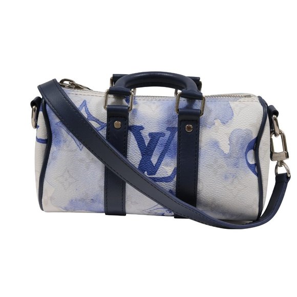 Louis Vuitton Keepall Bandouliere XS Duffle Bag Blue Watercolor M45761 - Picture 2 of 16